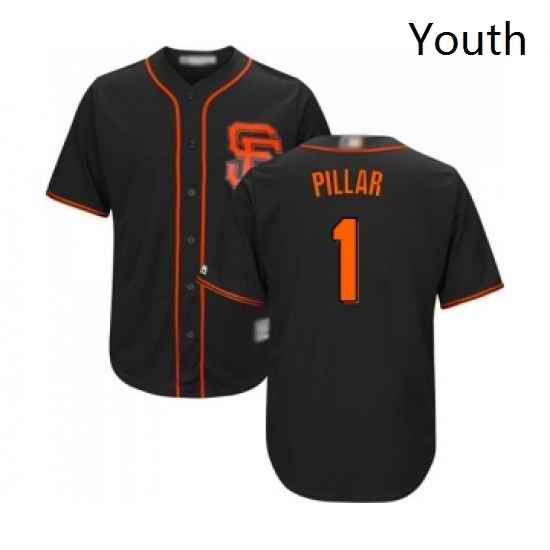 Youth San Francisco Giants 1 Kevin Pillar Replica Black Alternate Cool Base Baseball Jersey